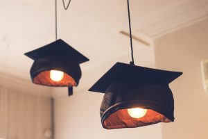 a couple of black lamps