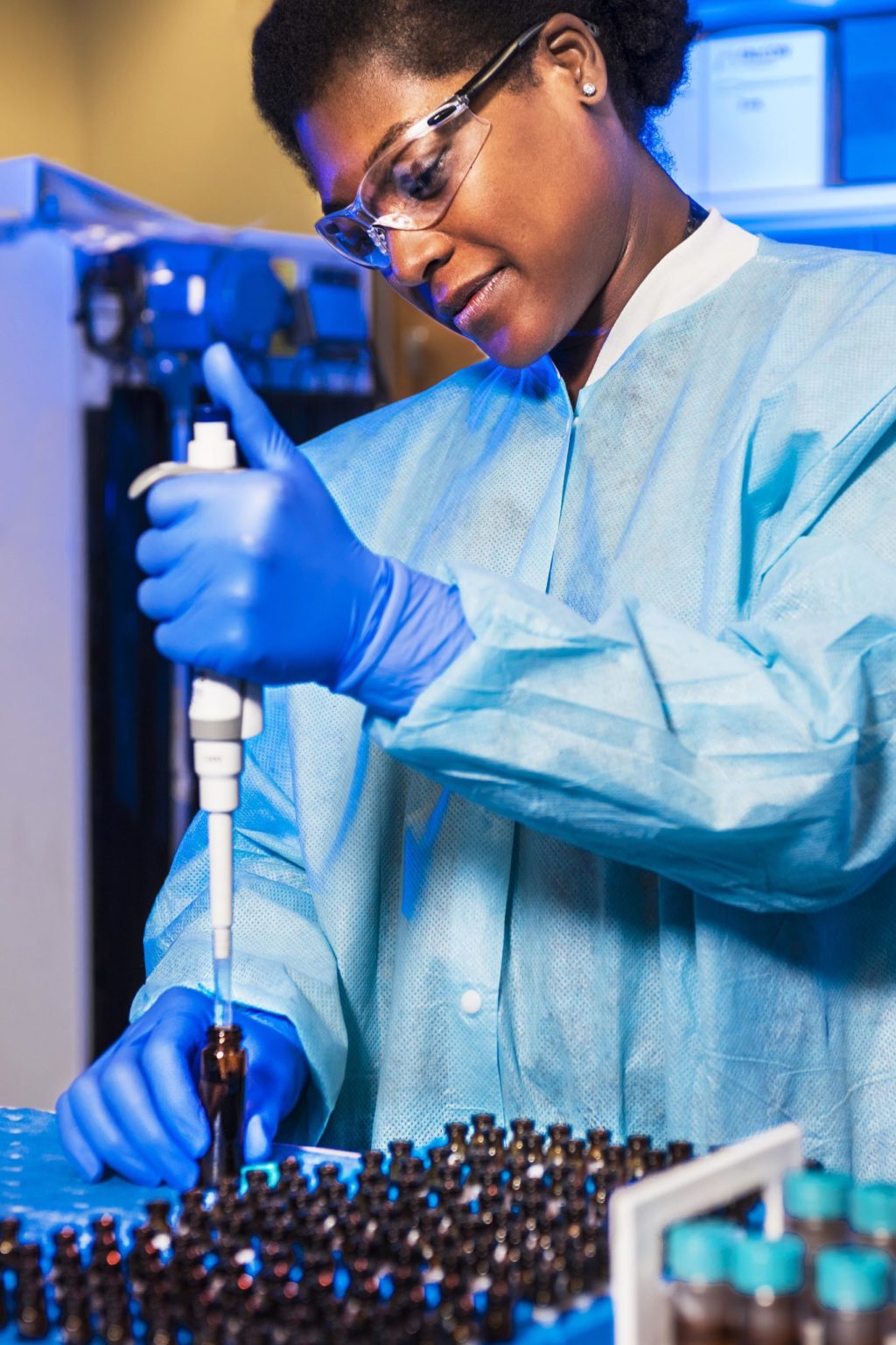 a man wearing a lab coat