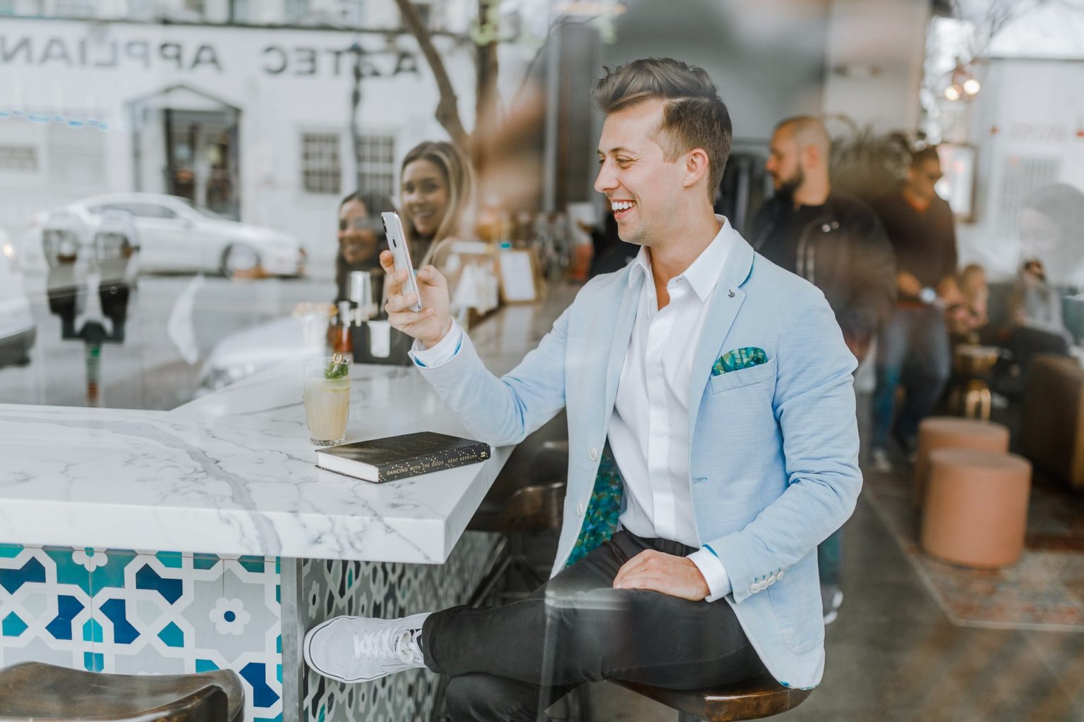 a person sitting at a table