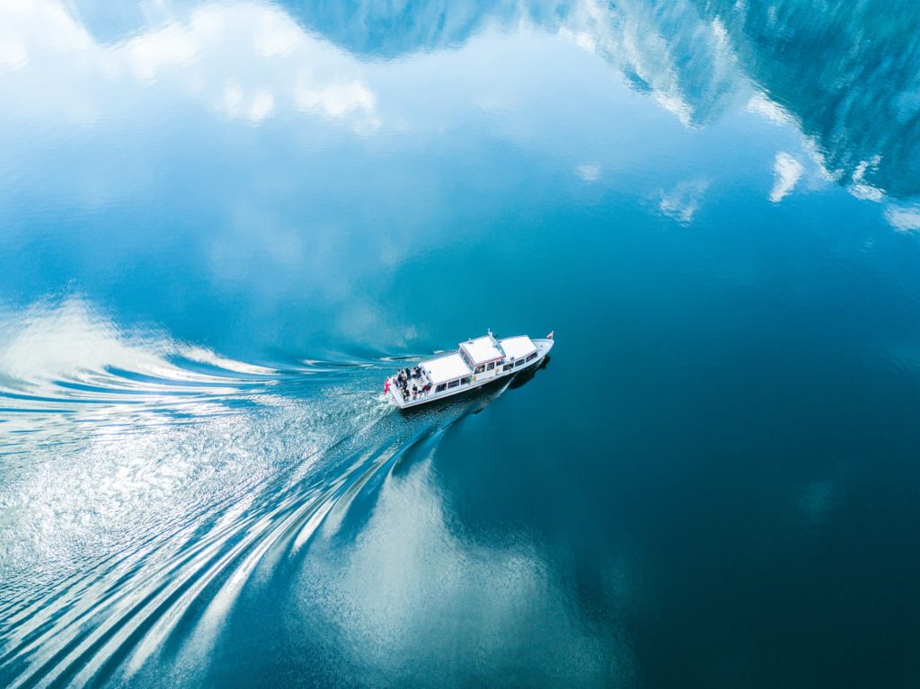 a ship in the ocean