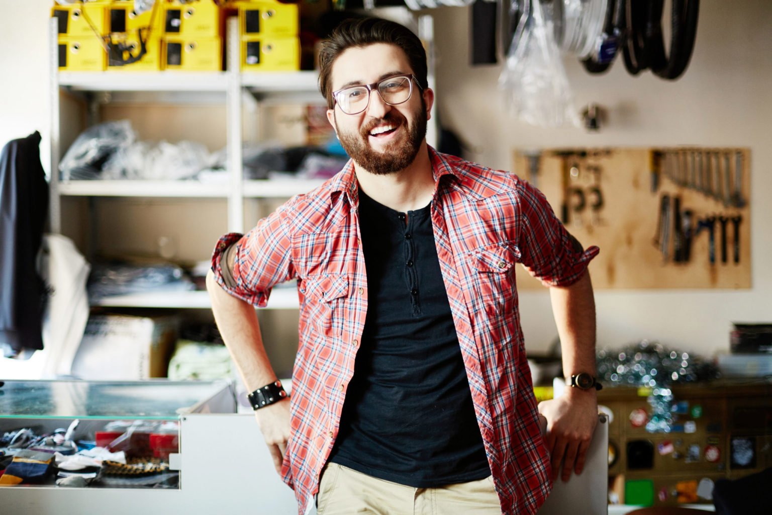 a person wearing glasses
